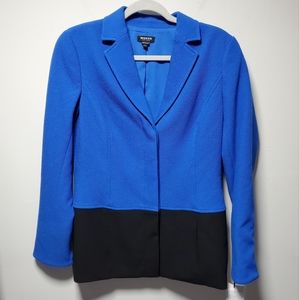 NWT Worth Blue Black Two-Tone Jacket Suit Blazer Size 4 Business Career Wear